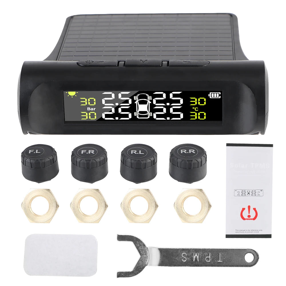 Solar TPMS Tire Pressure Monitoring System with External Sensors