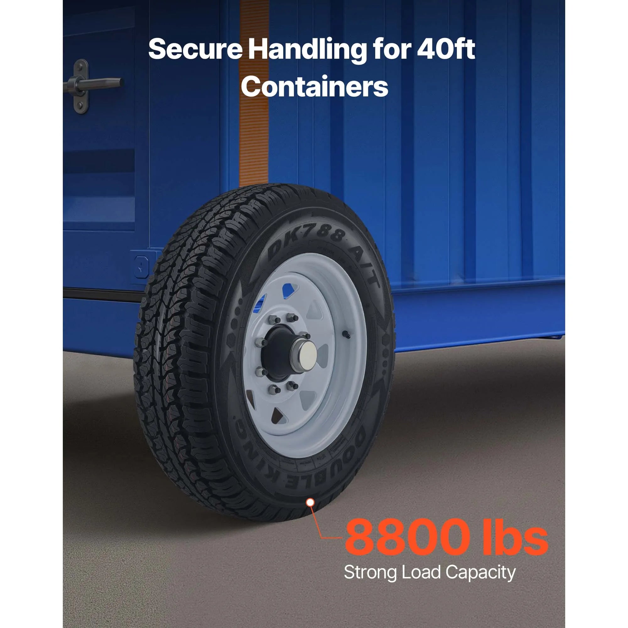 Shipping Container Wheels Kit 8800 lbs with 16in Tires & Jack
