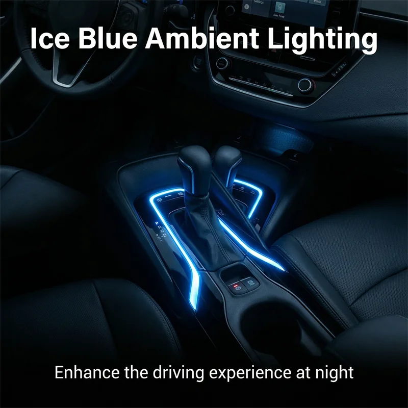 LED Cup Holder Light For Toyota Corolla Cross 2020 2021 2022 2024 Blue Interior Central Armrest Frame Atmosphere Decorative Lam