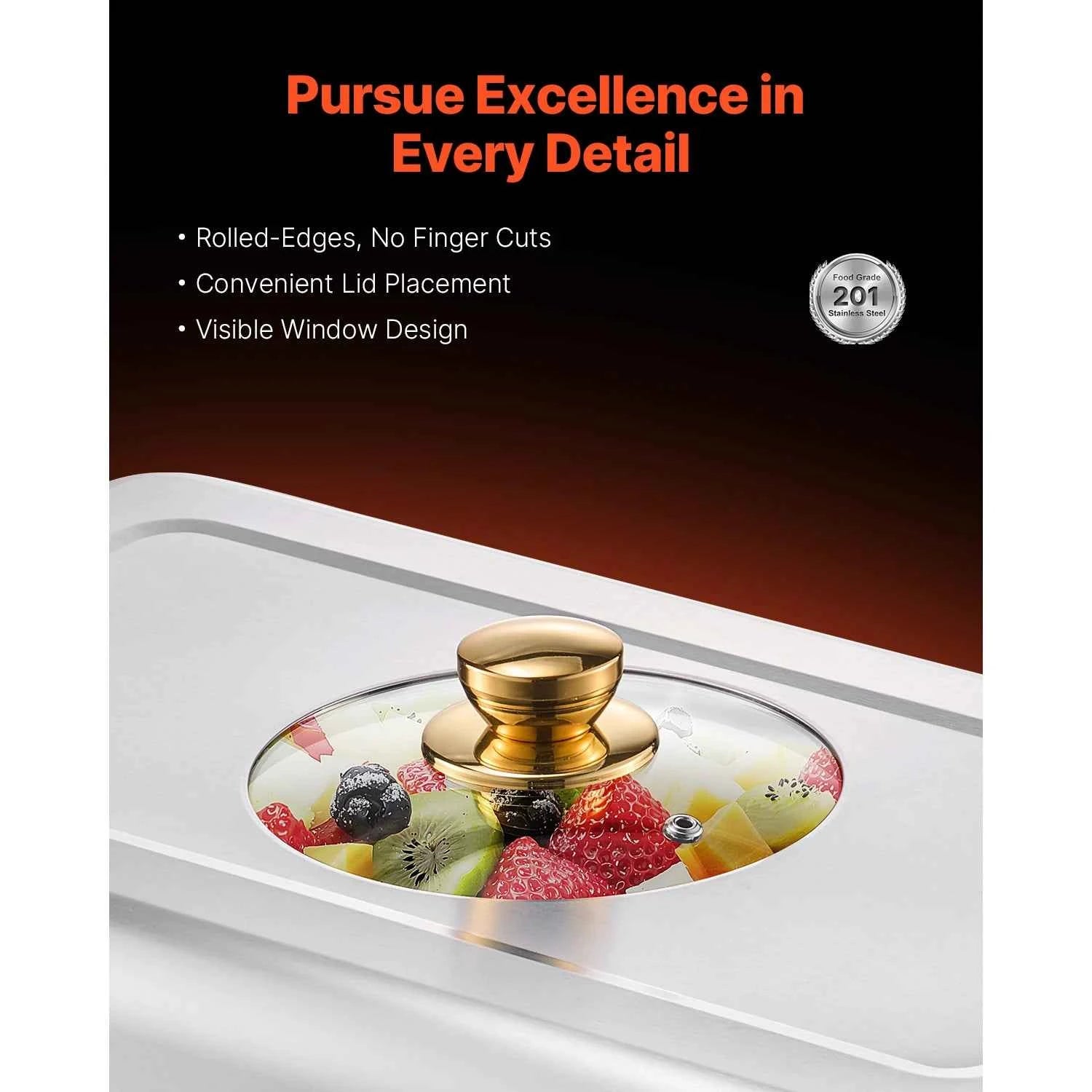 8 Qt 2-Pack Chafing Dish Buffet Set with 4 Full Size Pans