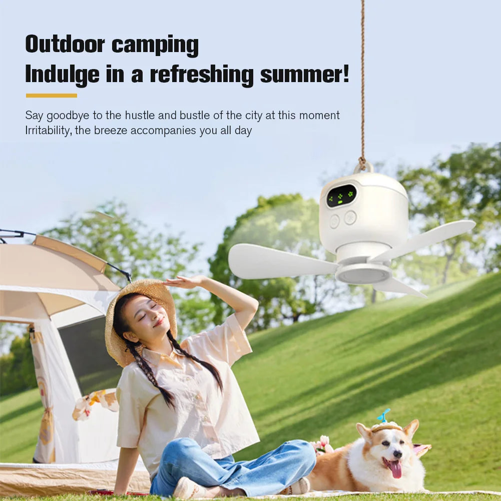 Rechargeable Wireless Camping Fan Light with Remote Control