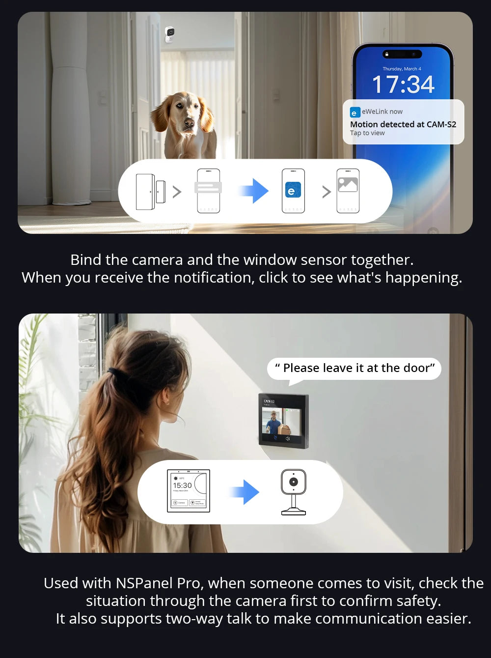 1080P WiFi Home Security Camera with Motion Detection and Two-Way Audio