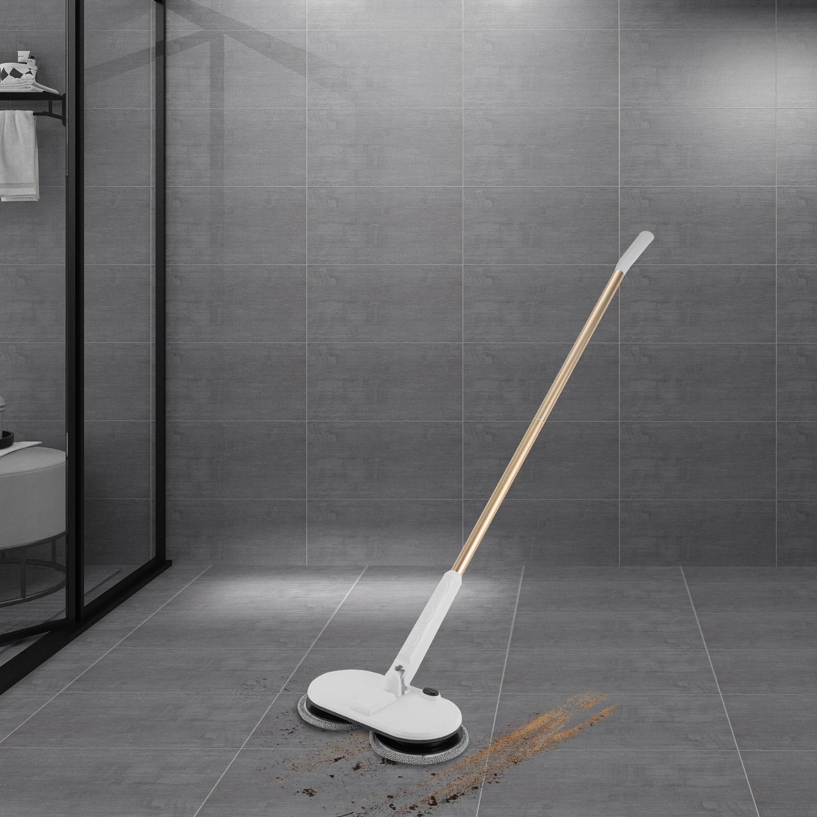 15W Cordless Electric Mop with 60-Minute Battery Life and 150RPM Rotation