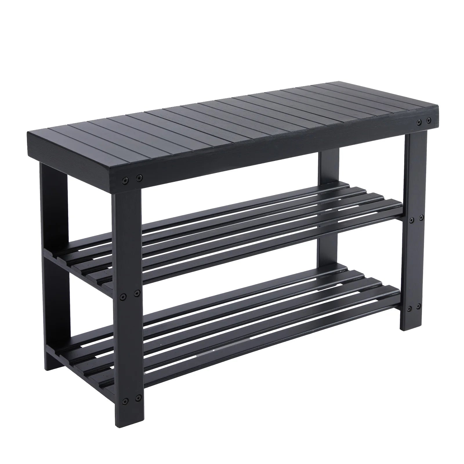 3-Tier Bamboo Shoe Rack Bench with Storage Holds 286 lb