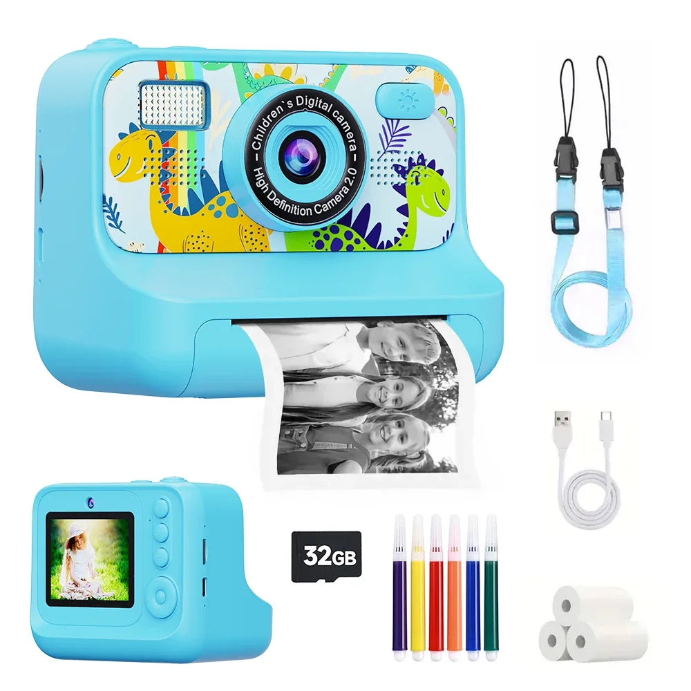 Kids Thermal Instant-Print Camera - Colour Options