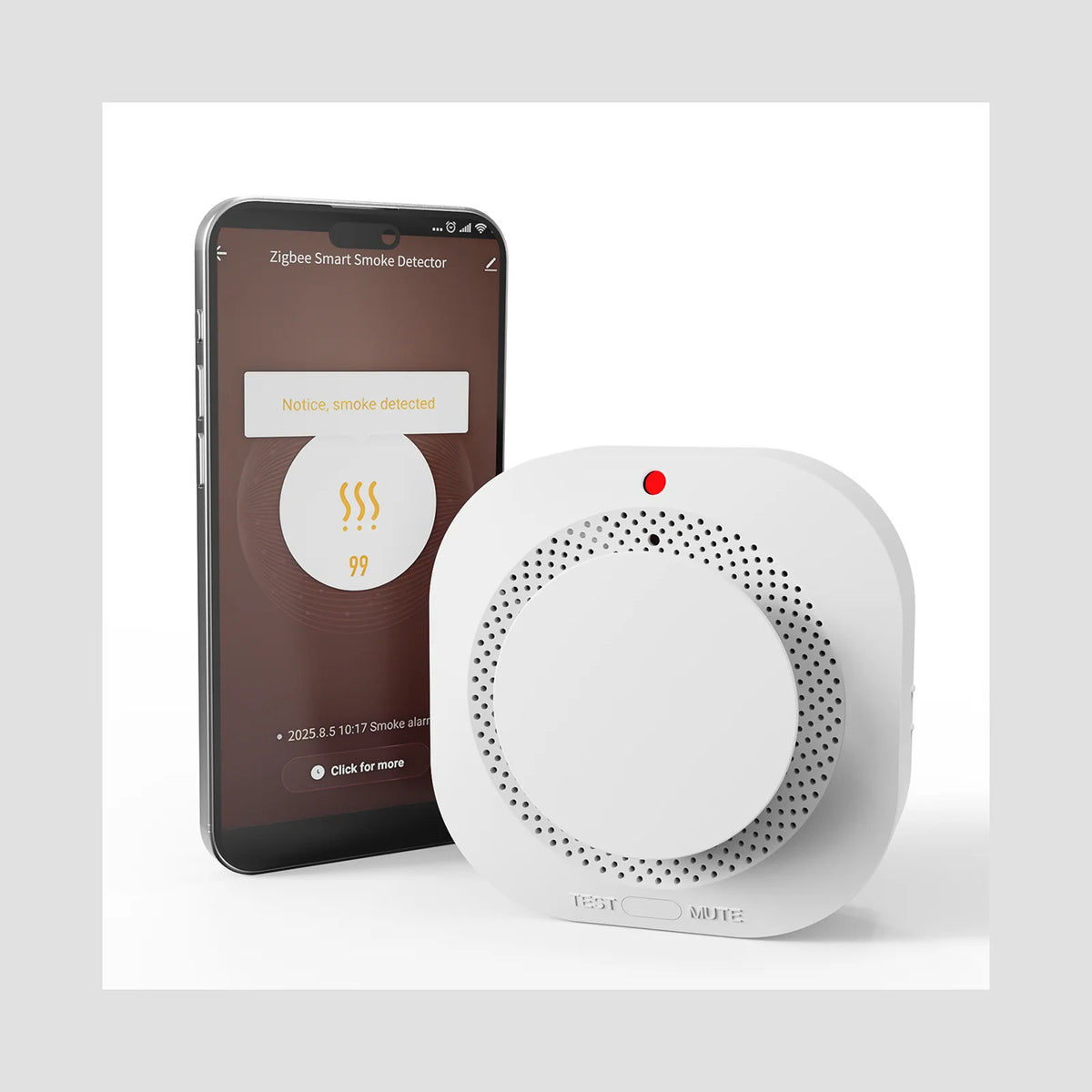 Zigbee Smart Smoke Detector with App Alerts