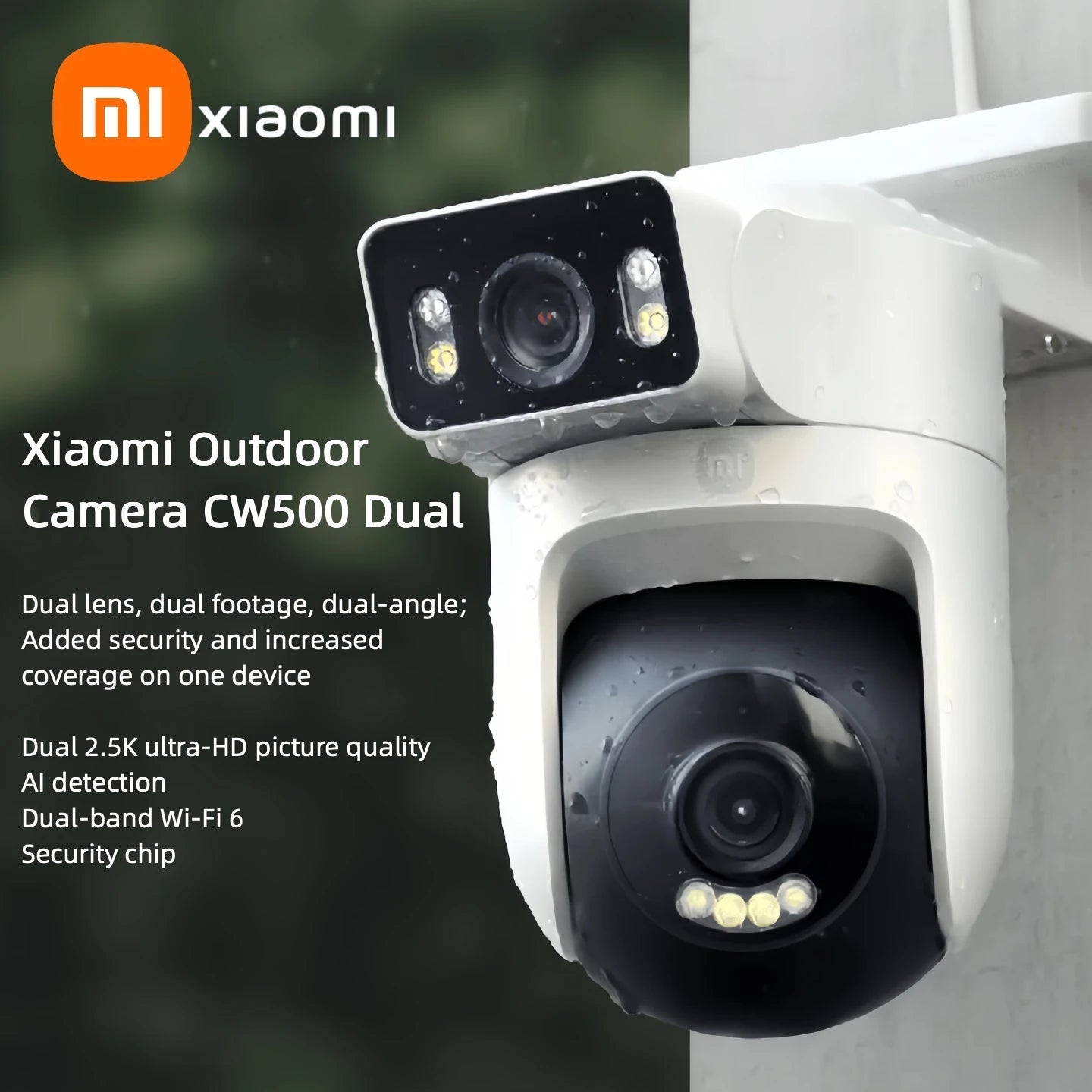 Xiaomi Outdoor CW500 Dual Camera Version IP66 Security Protection CCTV AI Detection Full-Color Night Vision Smart Home Mi home