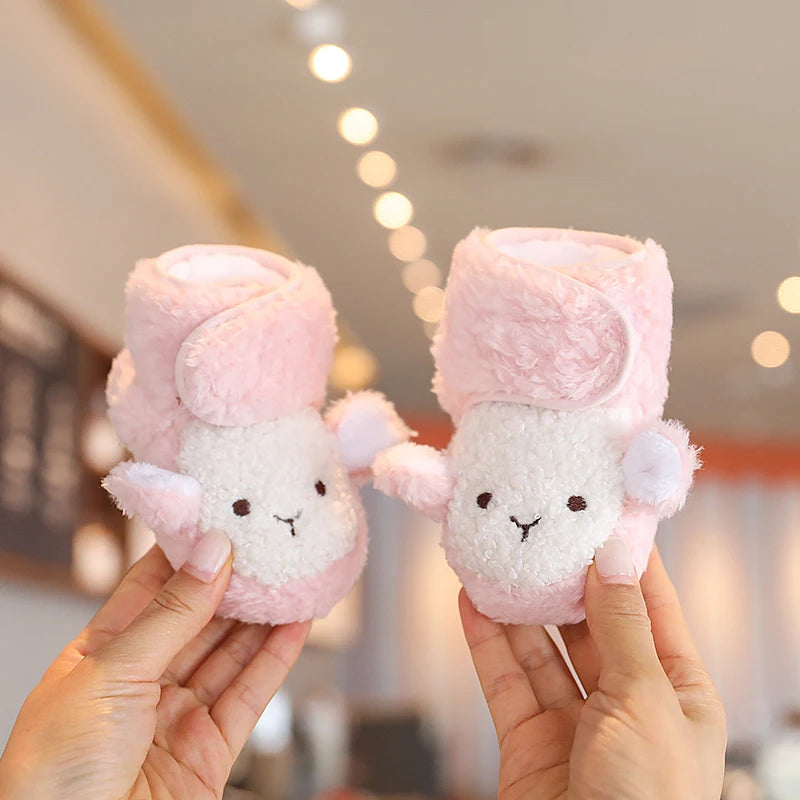 Cute Bear Baby Shoes Soft Plush Winter First Walkers