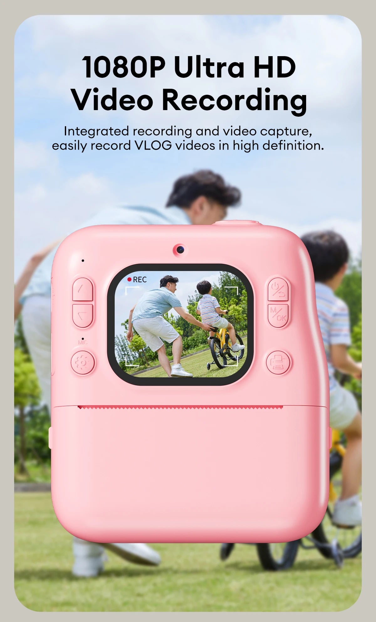 Παιδική Κάμερα Άμεσης Εκτύπωσης 1080P με Διπλό Φακό και Κάρτα 32GB