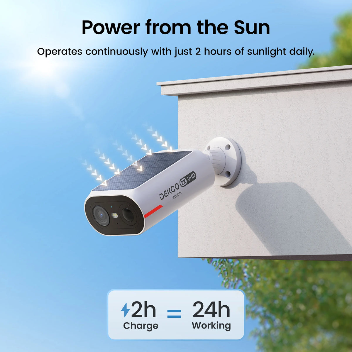 Dekco 3MP Solar Camera System 4 Cam Kit Wireless Camera System Outdoor 5000mAh Battery Wifi Camera AI Detection CCTV Camera Set