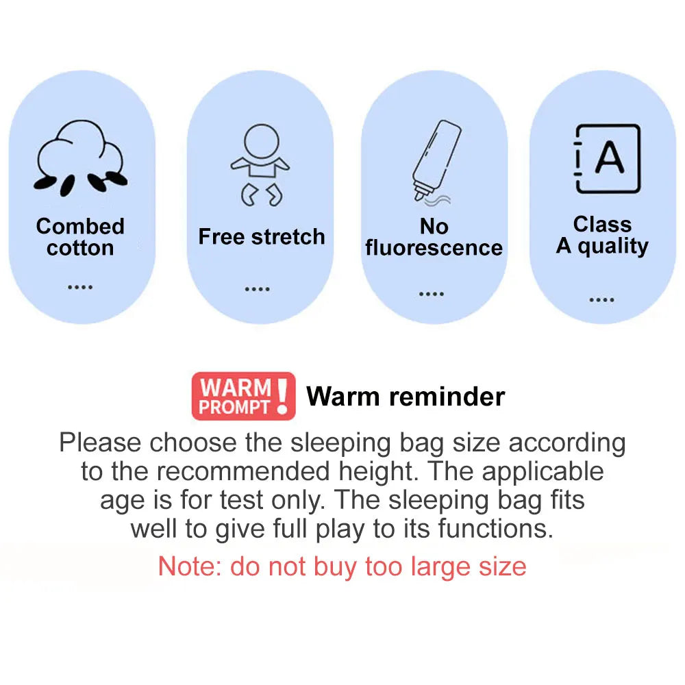 Baby Cartoon Split-Legged Sleepsack with Detachable Sleeves