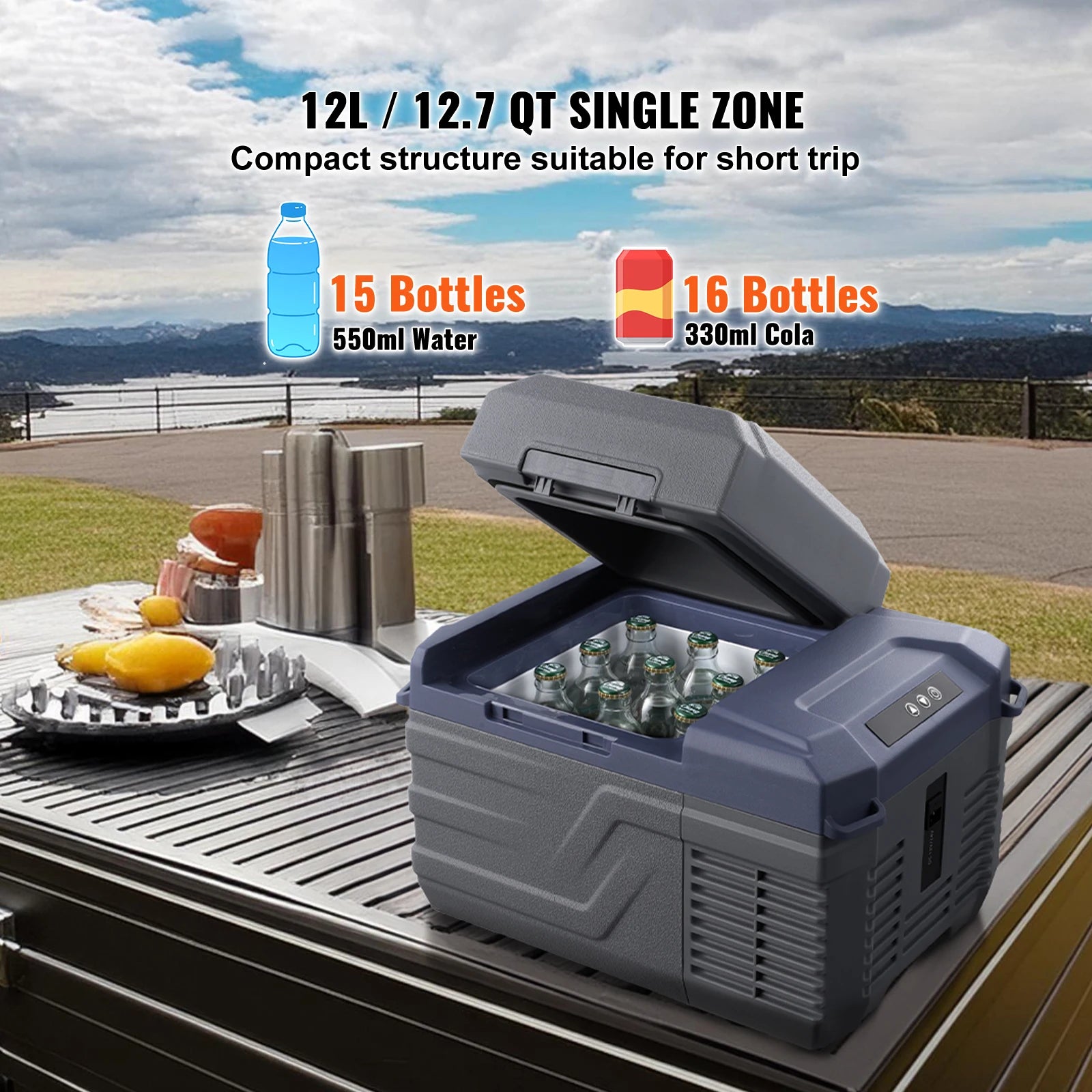 Portable Car Refrigerator with Single or Dual Zone and Bluetooth Control