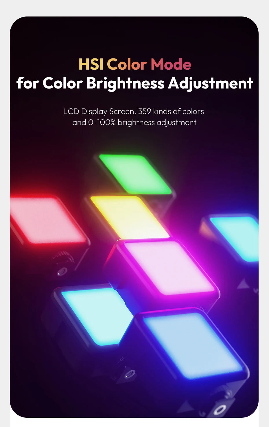 Φωτιστικό βίντεο LED Ulanzi VL49 RGB με ρυθμιζόμενο χρώμα και μπαταρία 2000mAh