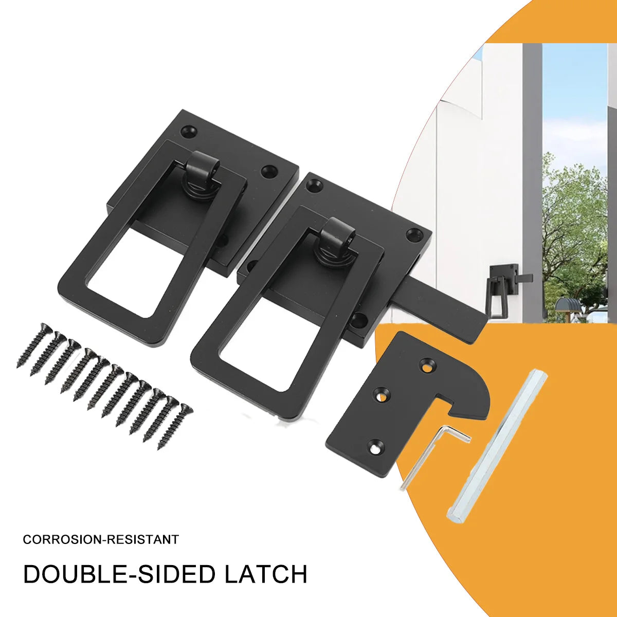 Heavy Duty Gate Latch Double Side Gate Latches Matte Black Fence Latch Garden Door Latch Pool Gate Latch