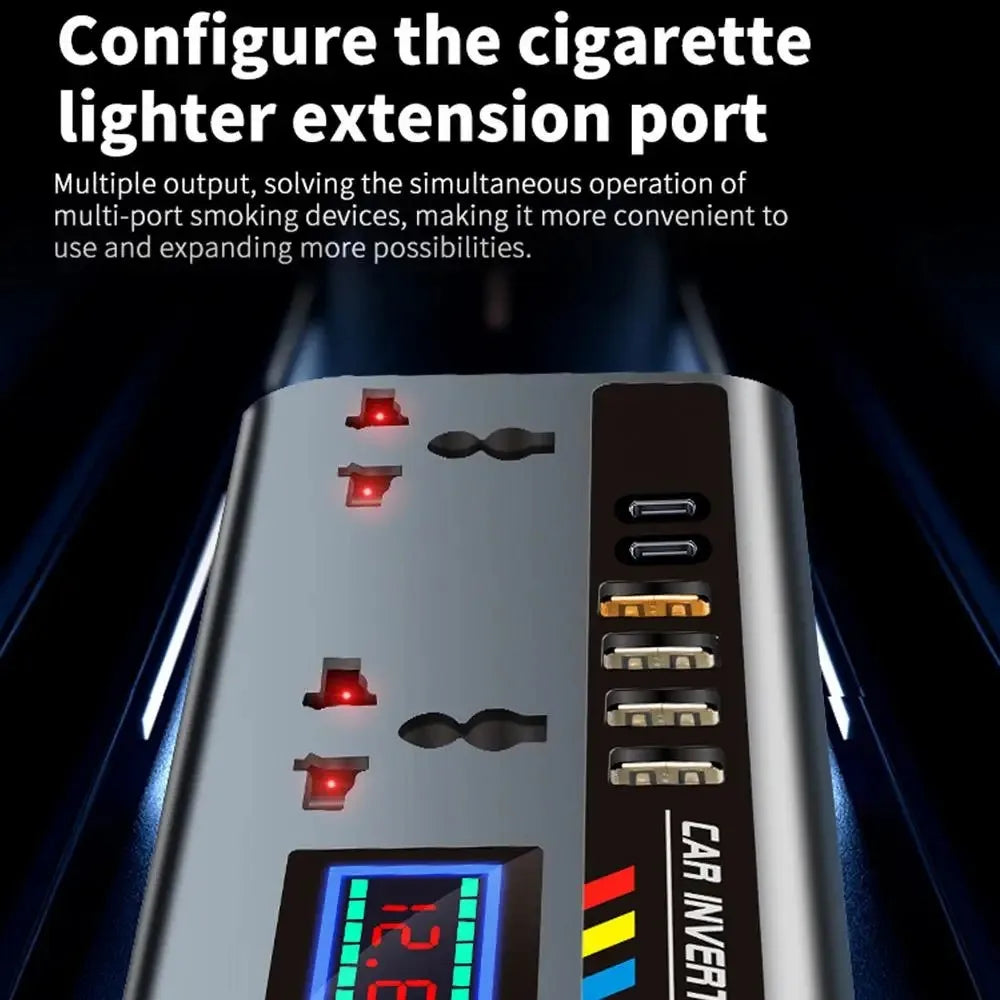 Преносим автомобилен инвертор 12V/24V към 110V/220V с 4 USB порта