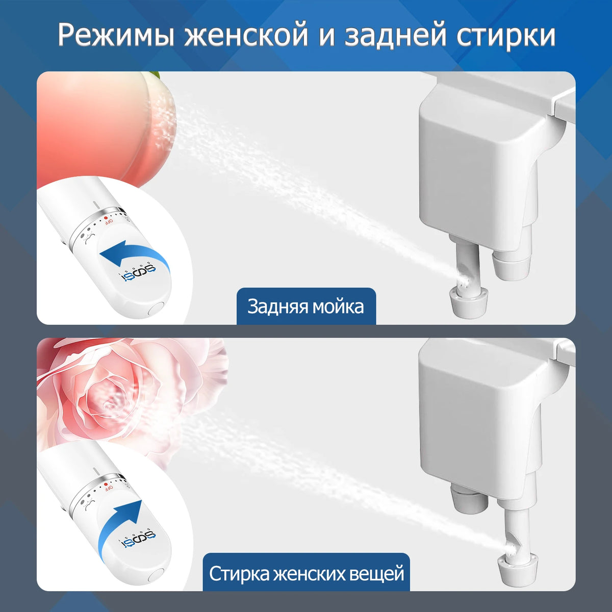 Toilet Seat Bidet Attachment Ultra-Slim Double Nozzle Adjustable Water Pressure Non-Electric Sprayer