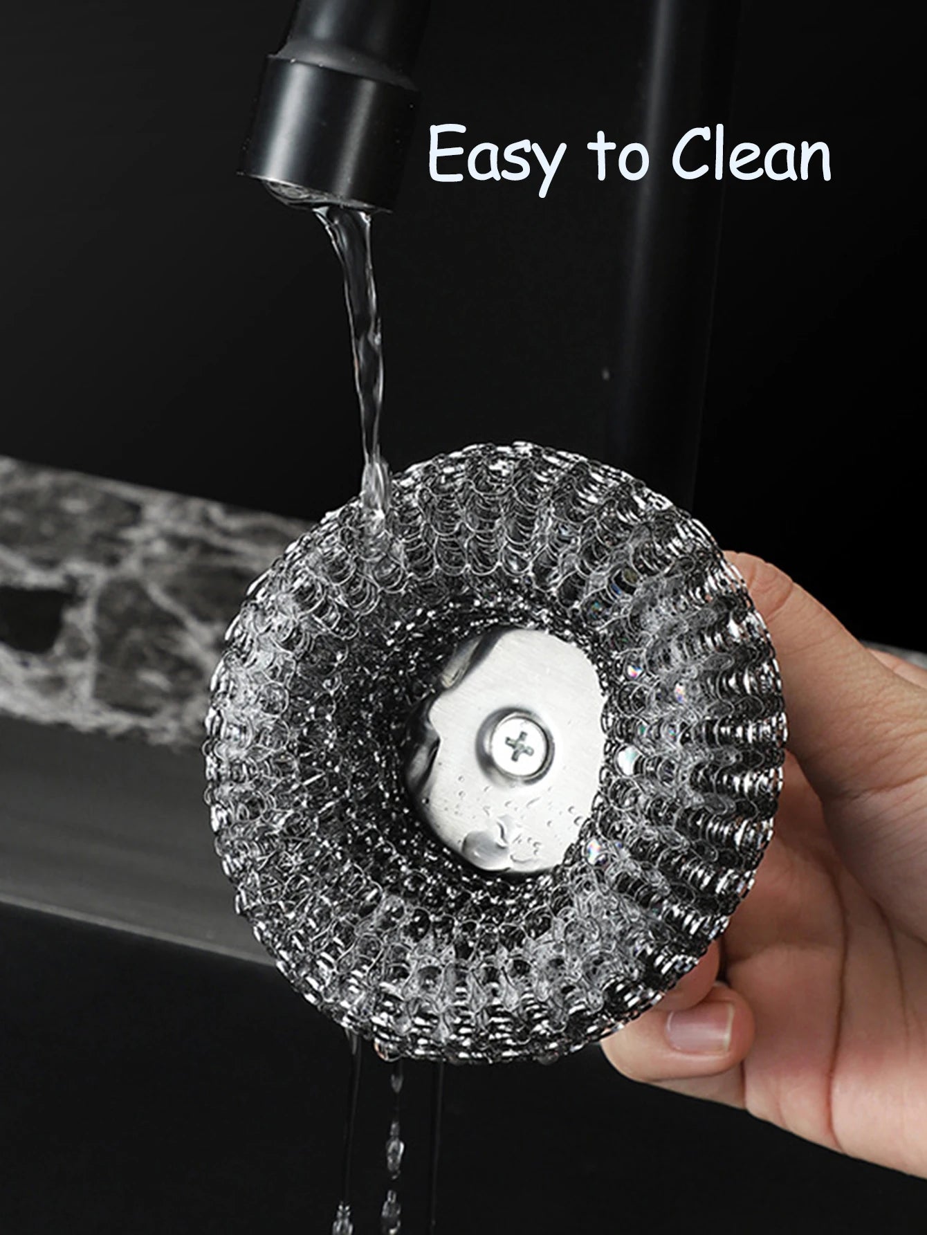 1PC Steel Wool Scrubber with Handle Stainless Steel Cleaning Brushes Cleaning Dishes Stock Pots Pans Griddles Grills