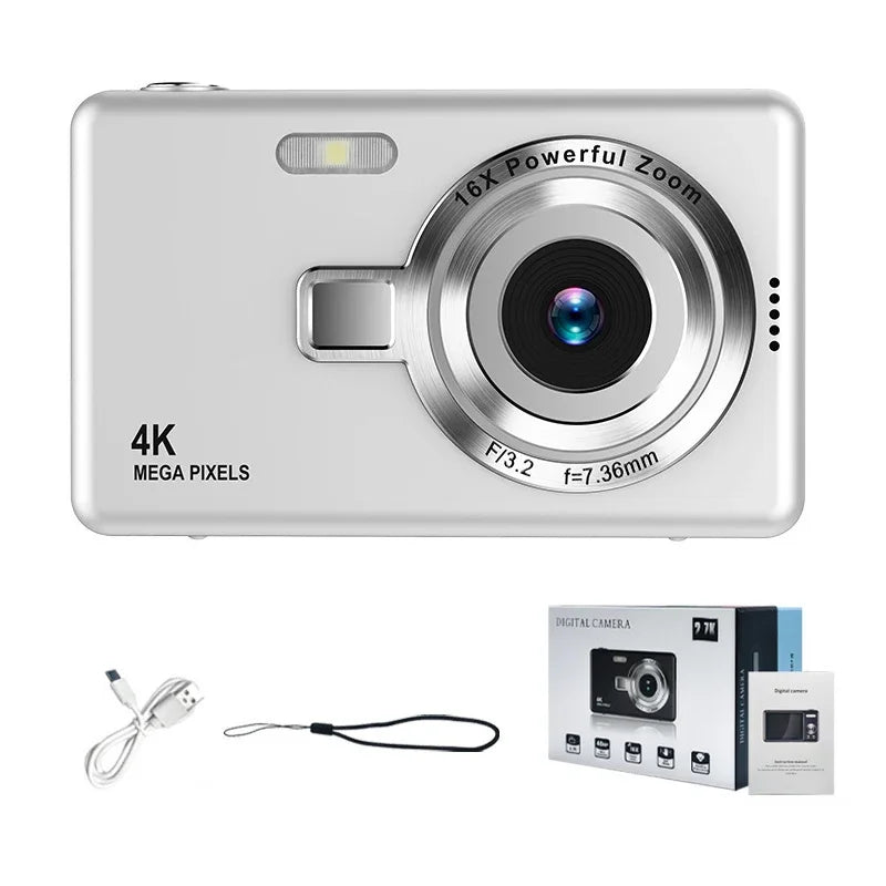 Kid CCD 1080P Digital Camera 96MP Autofocus Vlogging Camera 16X Zoom Video Camcorder 2.4 Inch IPS Screen for Adult Photography