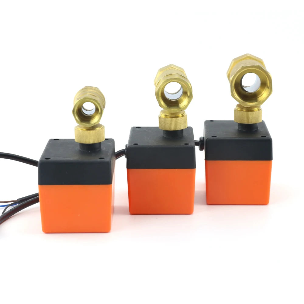 1/2" 3/4" 1" 2-veis motorisert kuleventil i messing DN15/DN20/DN25, elektrisk magnetventil med tre ledninger og to styringer, 220V AC 12V DC