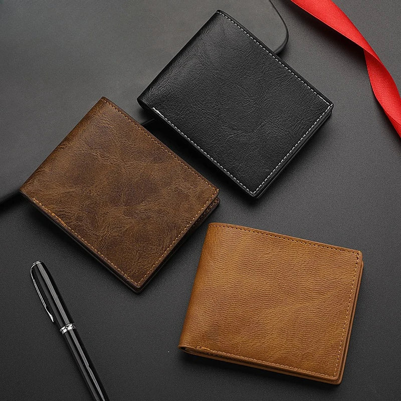 Cartera de cuero sintético PU bifold con compartimentos para tarjetas y billetes
