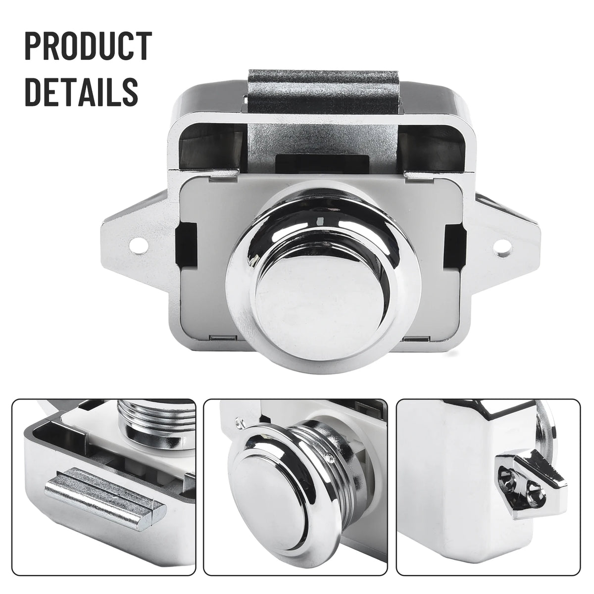 Push-Button Cupboard Catch for Caravan, Motorhome and Boat