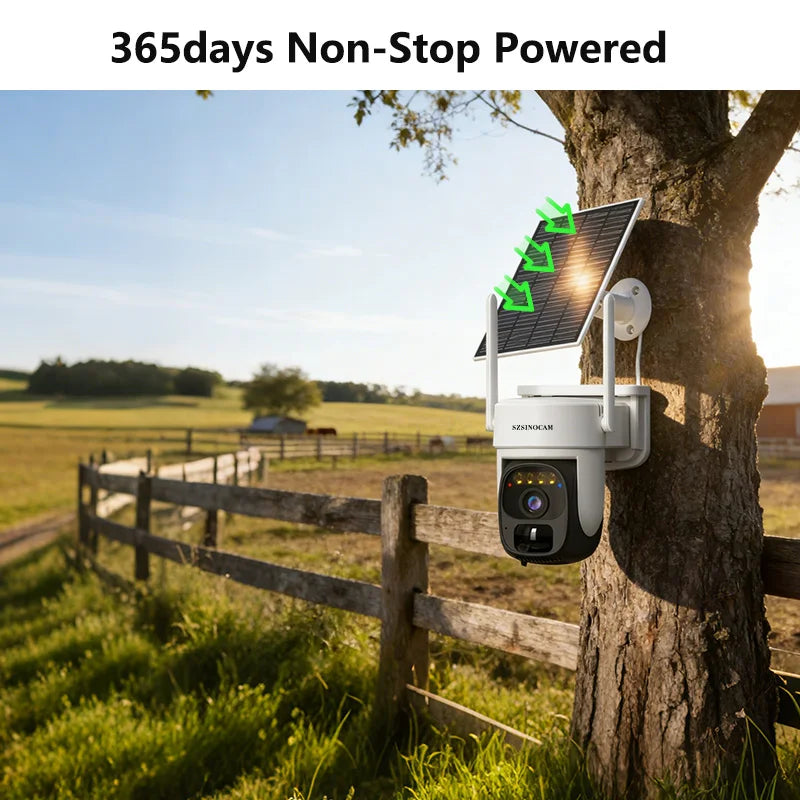 4G Solar-Powered 3MP Outdoor Security Camera with Color Night Vision