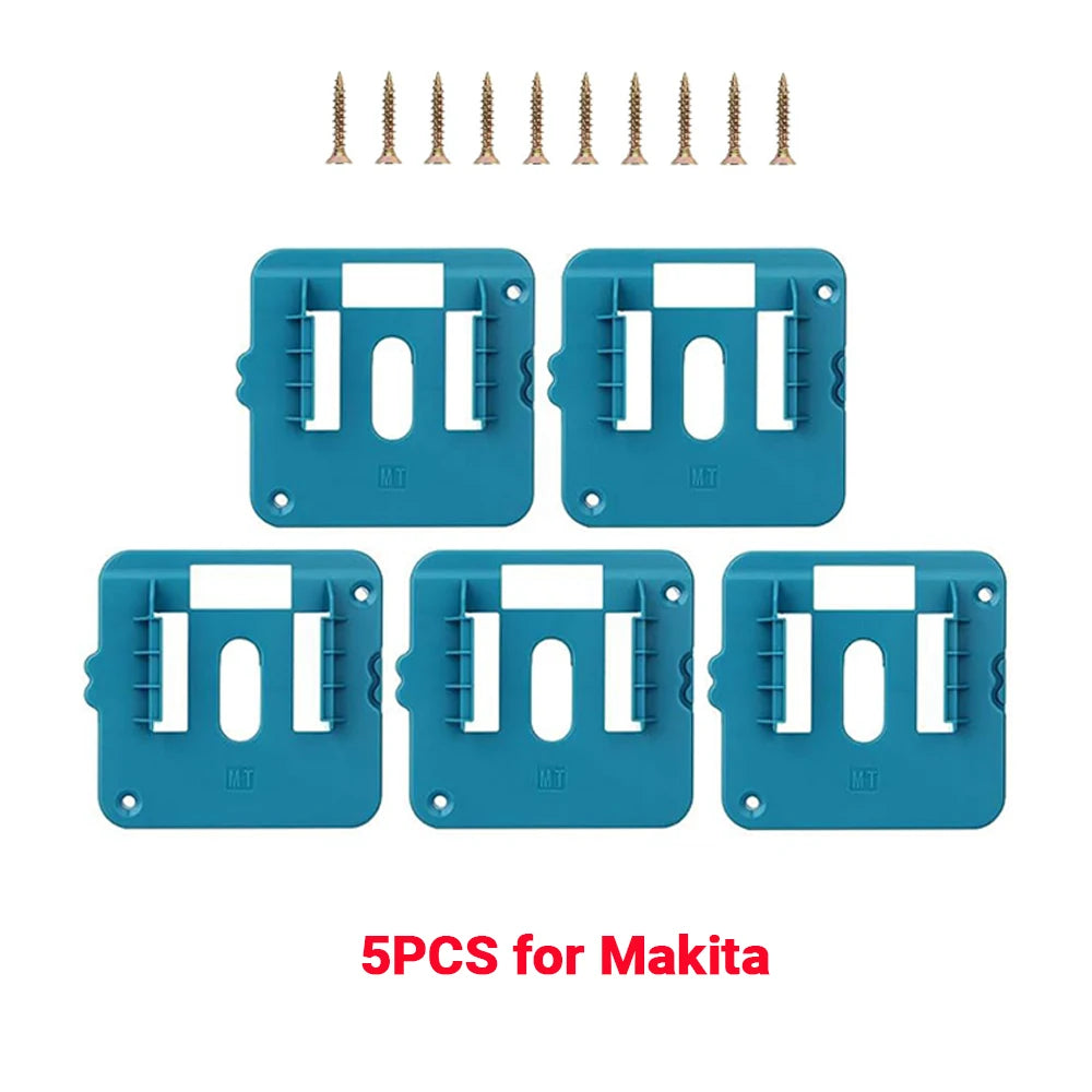5 kusů držák baterií pro Makita 18V Li-ion baterie, držák nářadí, úložný stojan na stěnu pro BL1860, BL1850 (bez baterie)