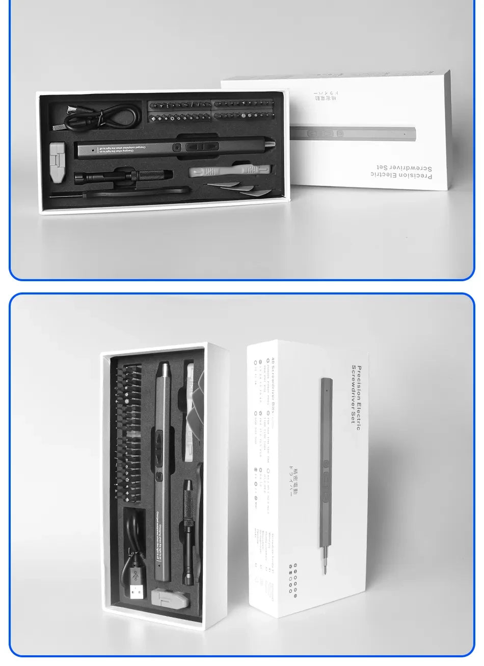 Cordless Electric Screwdriver Set 12/39/50 in 1 Precision Power Tool Magnetic Screw Driver Bit Fast Charging Repair Tool Kit