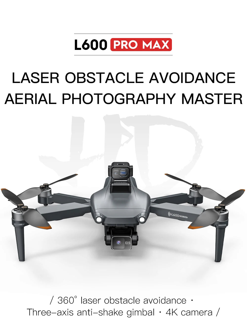 New L600 PRO MAX/PRO GPS Drone 5KM 4K Professional HD Dual Camera 3-Axis Gimbal 360° Obstacle Avoidance Brushless Quadcopter Toy