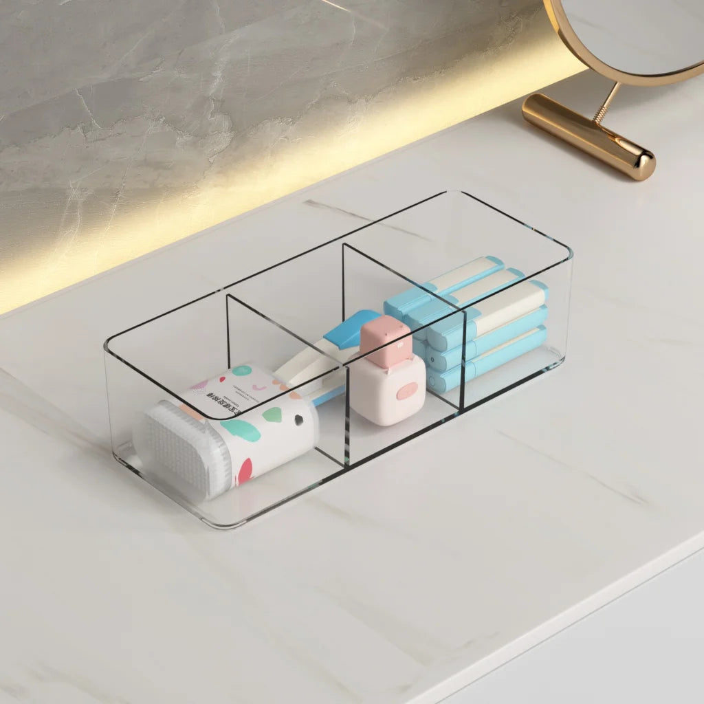 Clear Makeup Organiser, Divided or Open Options
