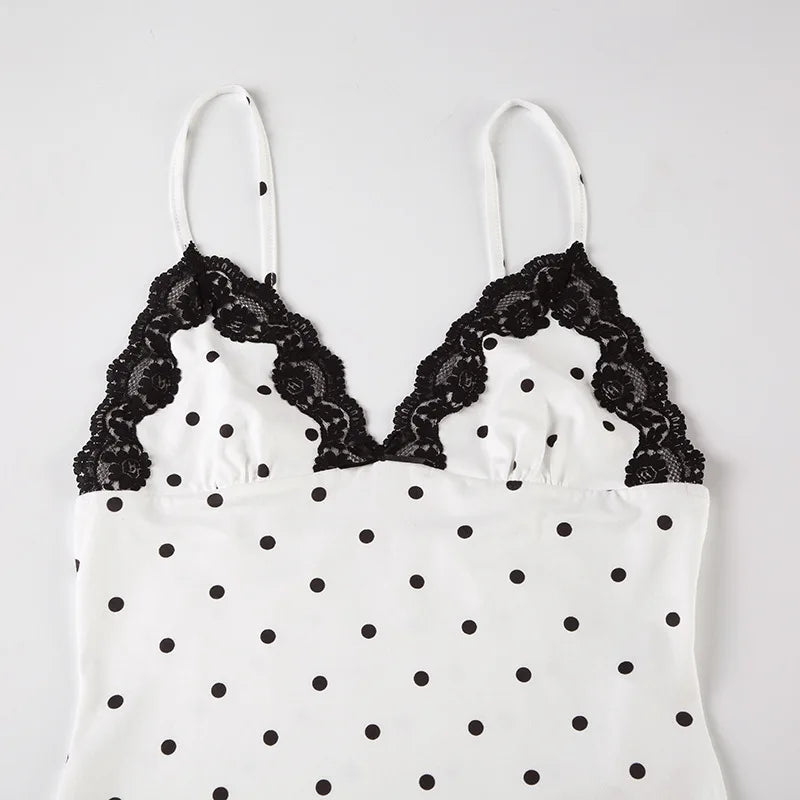 Tossy Lace V-Neck Patchwork Maxi Dress Women Backless High Waist Slim Spaghetti Contrast Party Dress Female Spring Long Dress