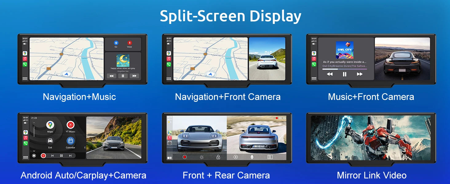 10.26" 4K Dash Cam Car Stereo with Wireless CarPlay