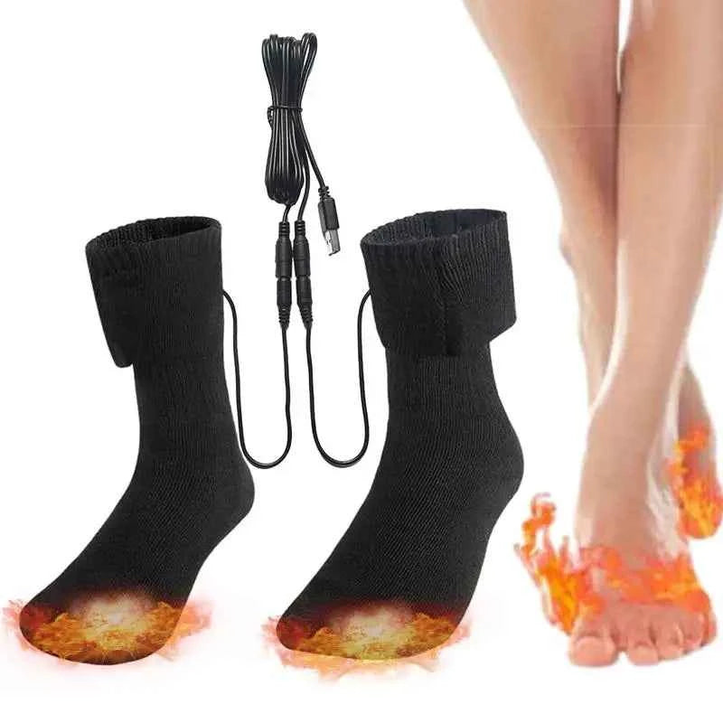 USB-Powered Heated Socks — One Pair