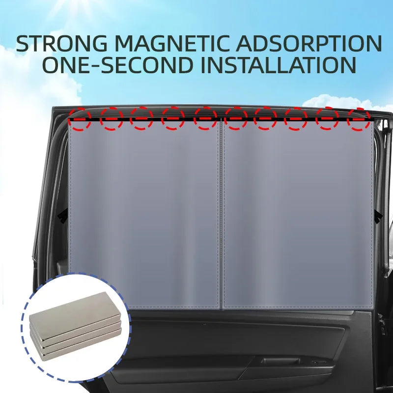 Magnetic Car Window Shade – Position Options
