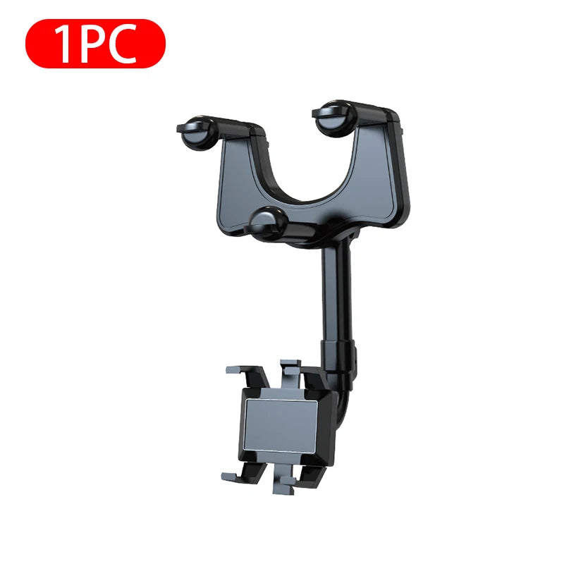 SEAMETAL Car Rearview Mirror Phone Holder Stable Anti Shake Rear View Phone Mount 360-Degree Rotation Car Navigation Support
