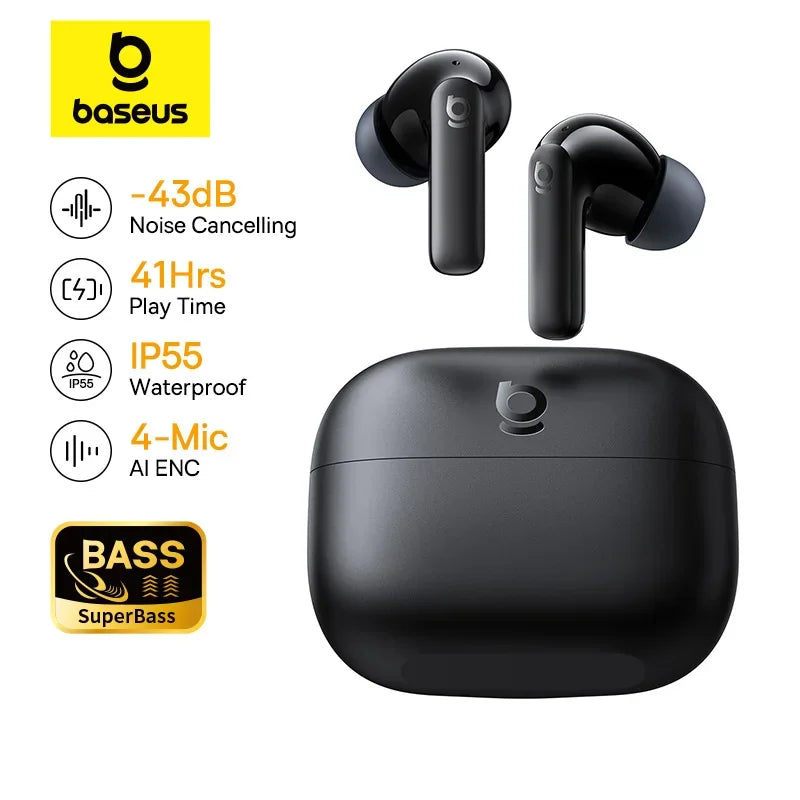 Noise Cancelling True Wireless Earbuds Bluetooth 6.0 with 41Hr Playtime
