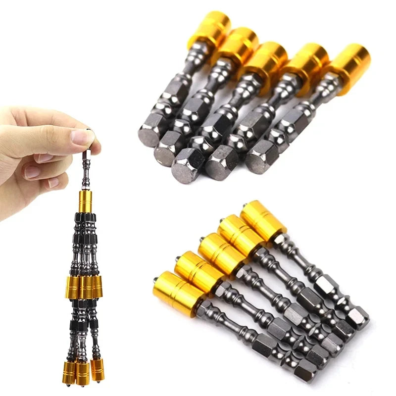 Five 65 mm Magnetic Phillips Screwdriver Bits