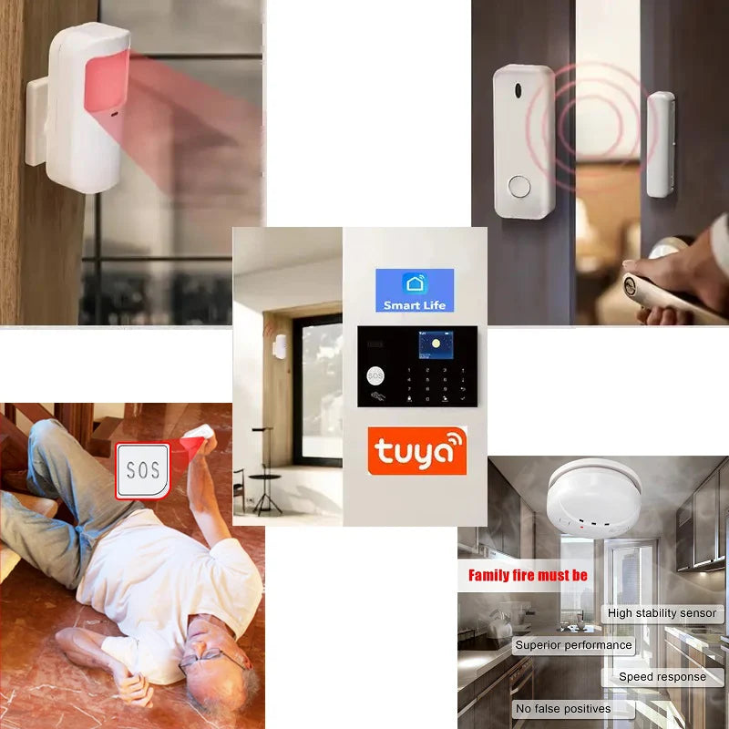Tugard Otthoni Biztonsági Rendszer Készlet, WiFi GSM, anti-tolvaj rendszer ajtó- és ablakérzékelővel, Tuya App támogatás, Alexa hangvezérlés
