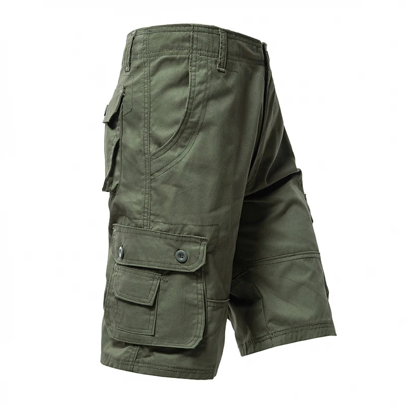 Shorts cargo en coton pour homme, longueur genou, coupe ample, style streetwear