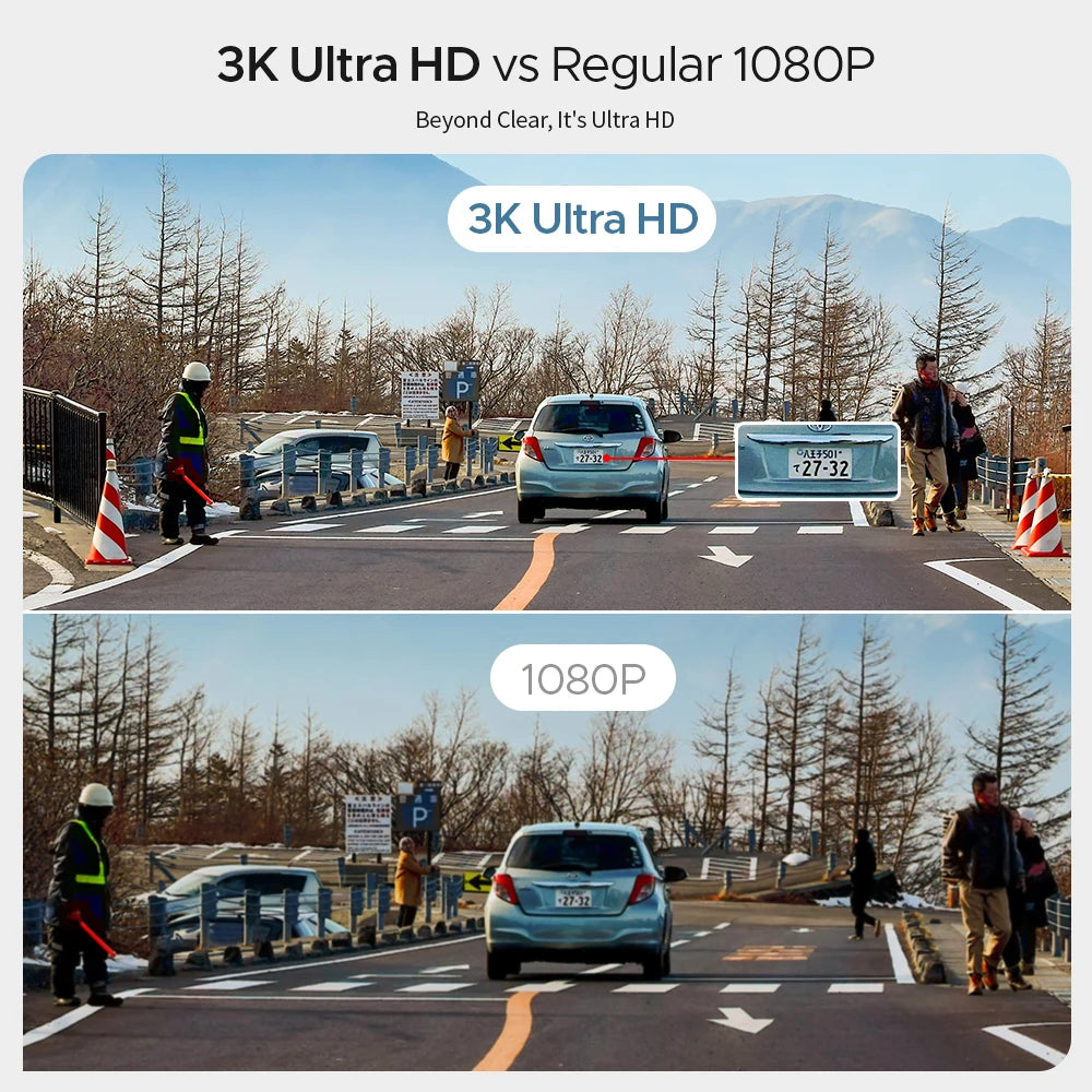 Dash cam KAWA D6 3K Video Recorder Car Dash Camera for AUTO, Car DVR Voice Control,Night Vision Dashcam Upgrade
