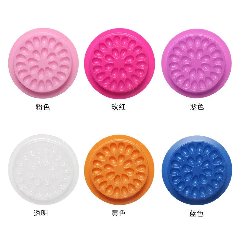 100pcs Eyelash Glue Holder Eyelashes Extension Supplies Adhesive Pallet Gasket Eye Lashes Tray Plastic Pads Makeup Tool