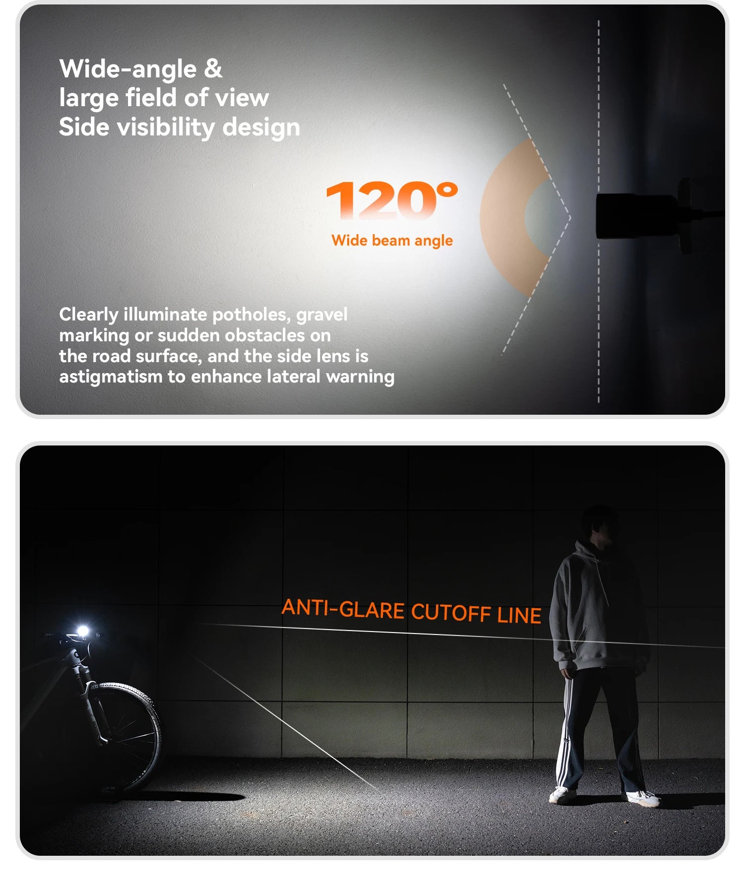 1600LM Bike Front Light IPX5 Waterproof Smart Sensor Headlight
