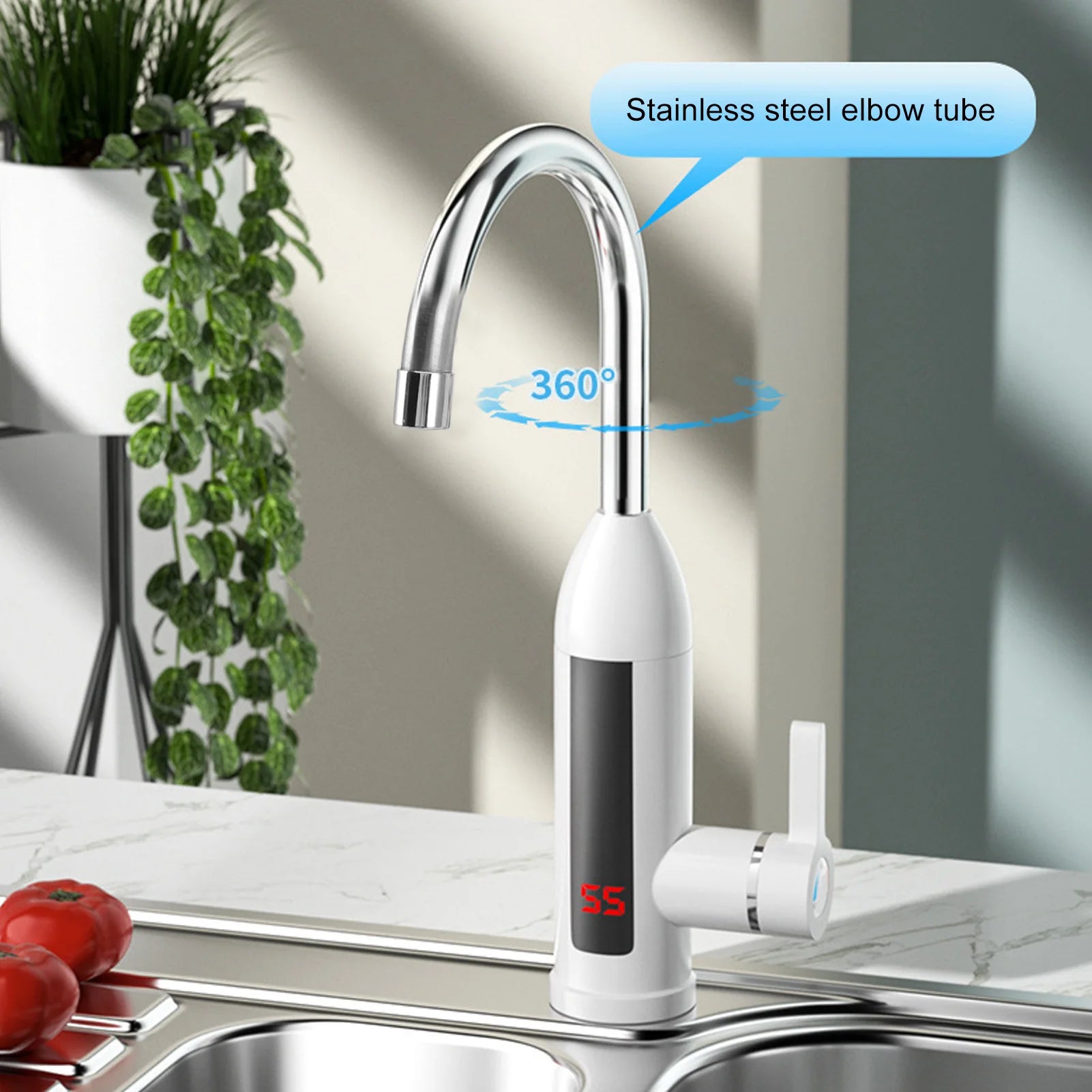 Instant Hot Water Faucet 3000W Tankless Heater with Display