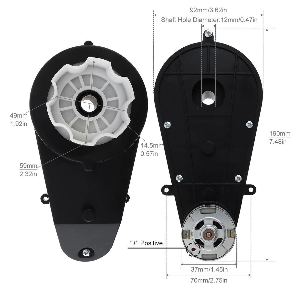 RS555-Getriebemotor 24 V für Kinder-Elektroautos