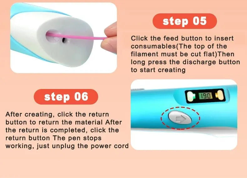 Electronic 3D Printing Pen with 9M PLA Consumables High-Temperature 3D Graffiti Tool Intelligent Toy Christmas Birthday Gift