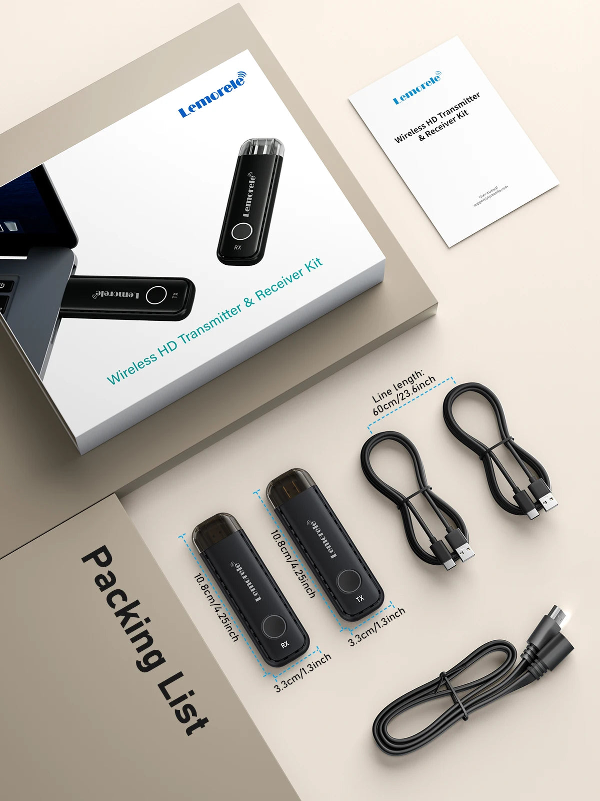 50M Wireless HDMI Transmitter and Receiver 1080P Plug & Play