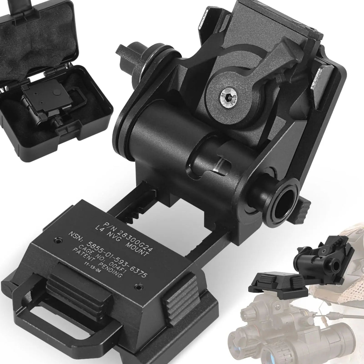 BOOIU Metal/Nylon L4G24 NVG Helmet Mount Holder for PVS15/18 GPNVG18 Goggle Night Vision Stent Outdoor Tactical Helmet Bracket