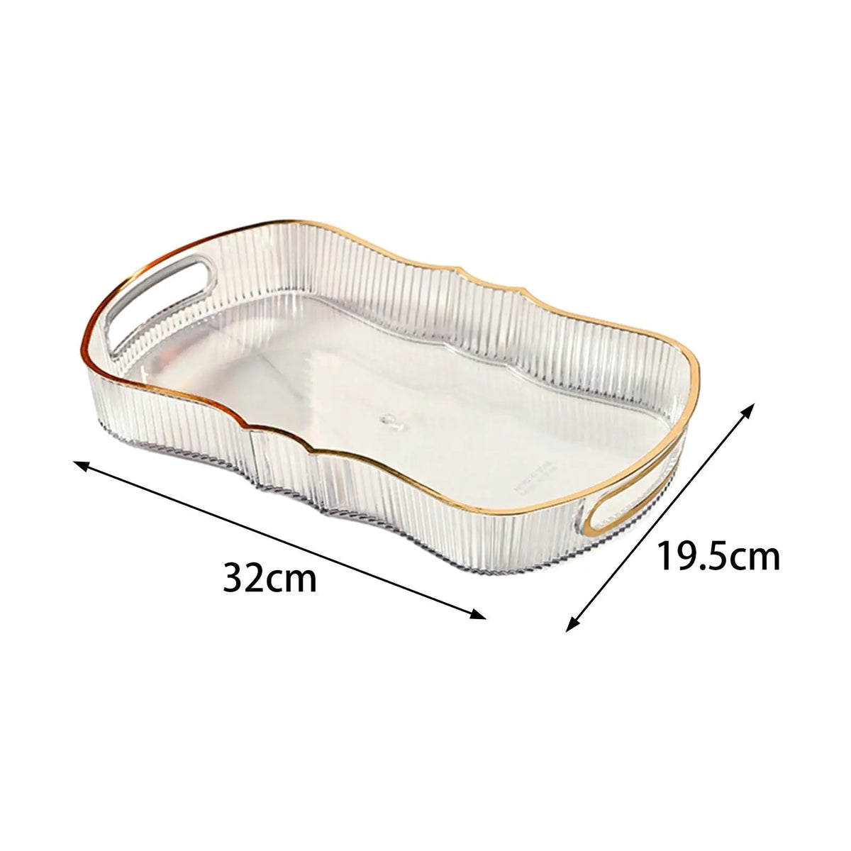 Decorative Serving and Storage Tray with Handles