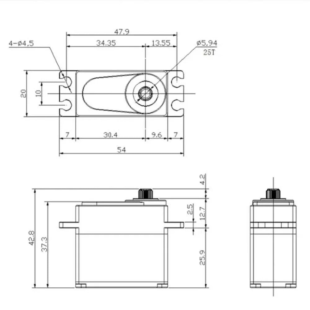 YP3240MG Digital RC Servo - Travel Options
