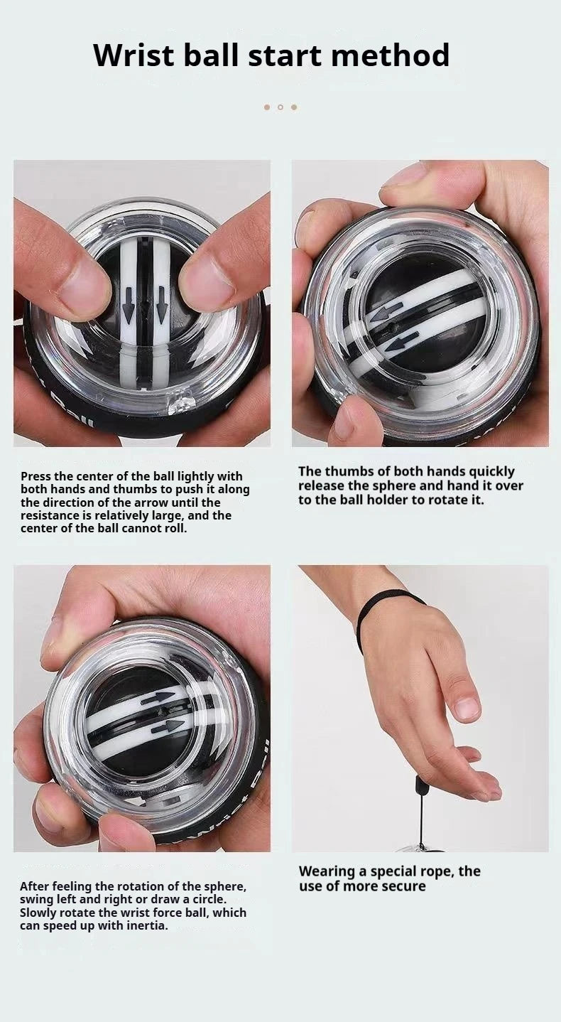 Minge de încheietură Gyro Ball Sferă giroscopică de antrenament care luminează